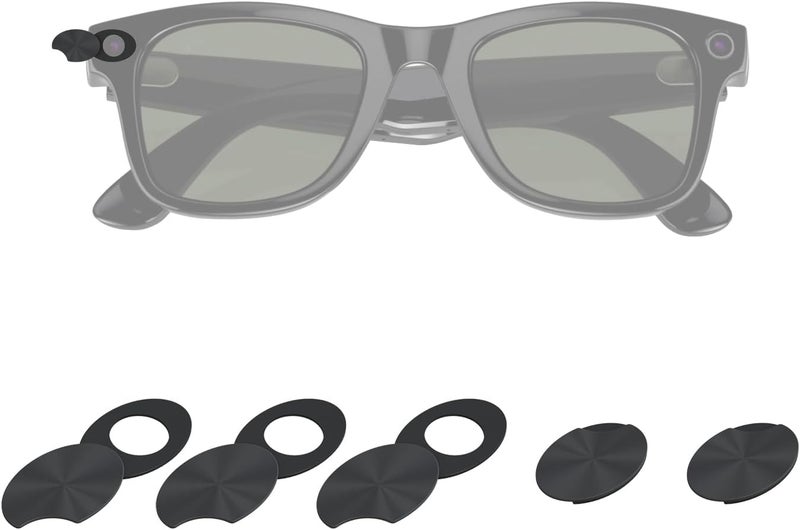 EYSOFT LED Light Blocking Cover Compatible with Ray-Ban Meta Wayfarer/Skyler/Headliner Smart Glasses Accessories,Rotating LED Light Blocker Glasses Accessories-5 Pack-Black - Image 1